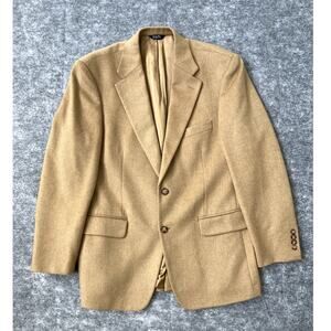 Bill Blass Blazer Mens 40R Camel Hair Tan Beige Coat 2 Button